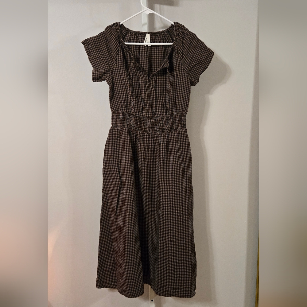 Pact Black and White Gingham Midi Dress - Picture 5 of 6